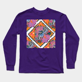 Boho Chic Flower Power - Vibrant Colorful Abstract Flower Pattern Long Sleeve T-Shirt